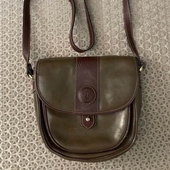 Perlina Bags Perlina New York Leather Bag Crossbody Dark Green Color Brown Green Size Os Fissou1 s Closet